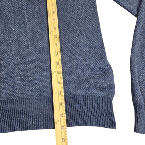Vtg Polo Ralph Lauren Men's Quarter Button Pullover Sweater Tussah Silk‎ Blue XL - Picture 7 of 10